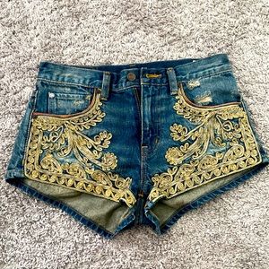 Ralph Lauren Denim & Supply Shorts Size 25 Gold Accents